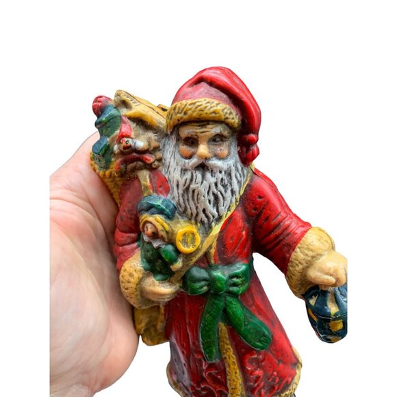 Vintage Plastic Old World Santa Christmas Ornament Toys Trees Hong Kong 6" - Picture 7 of 8